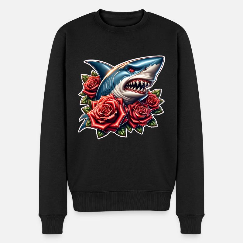 Roses de requin - Pull Premium bio Homme - noir