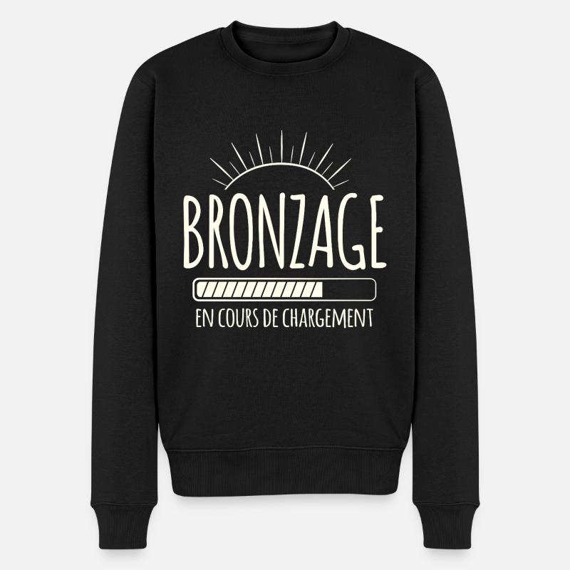 Tan Loading, Été, Vacances, Français - Pull Premium bio Homme - noir