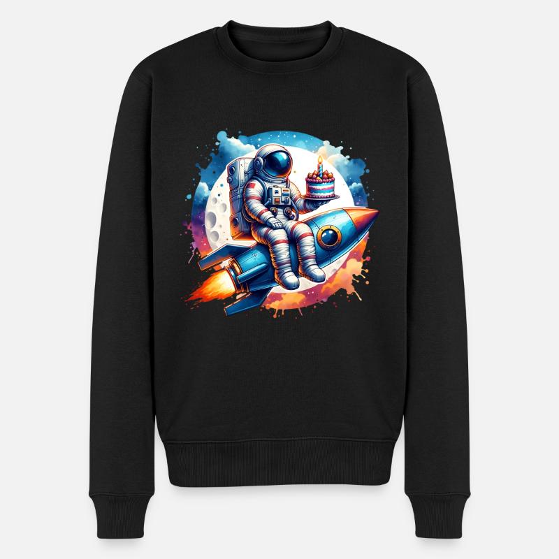 Astronaute fusée anniversaire - Pull Premium bio Homme - noir