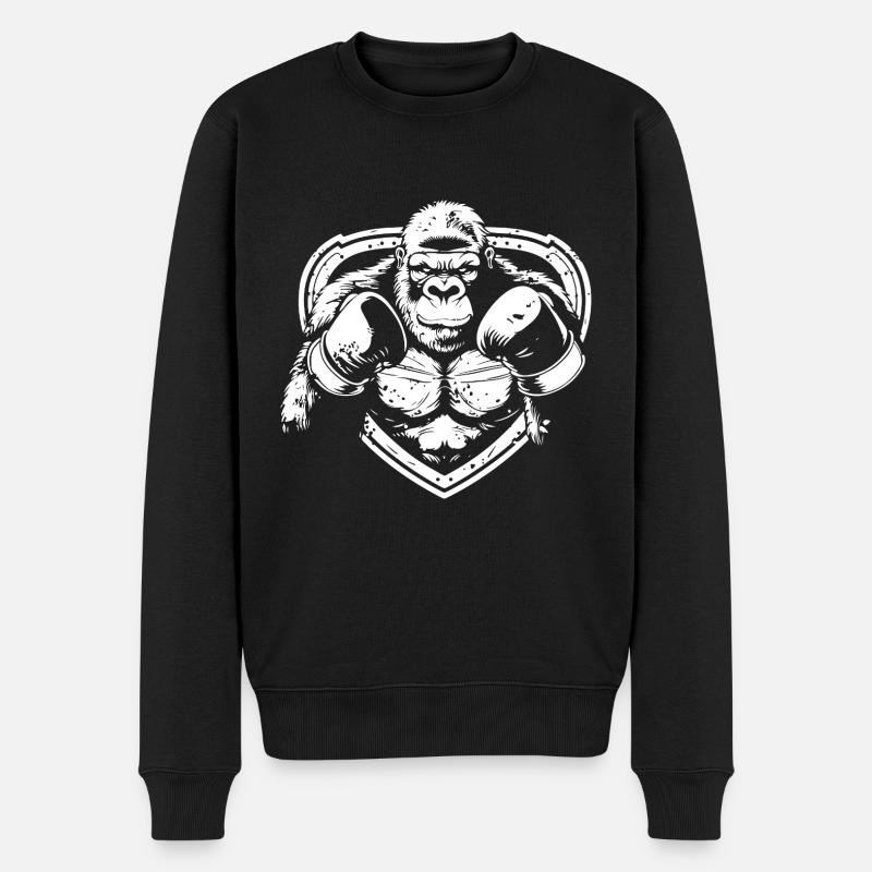 Gorille Boxer Fighter - Pull Premium bio Homme - noir