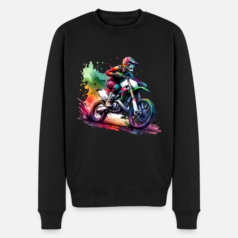 Motocross - Männer Premium Bio Pullover - Schwarz