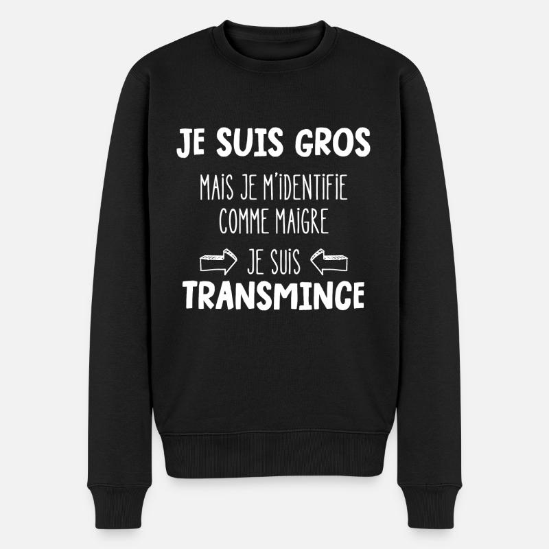 je m'identifie comme maigre - Pull Premium bio Homme - noir