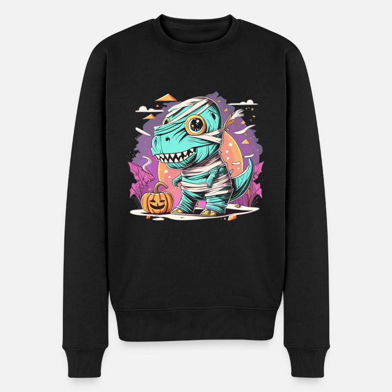 Tyrannosaurus Trex Halloween - Männer Premium Bio Pullover - Schwarz