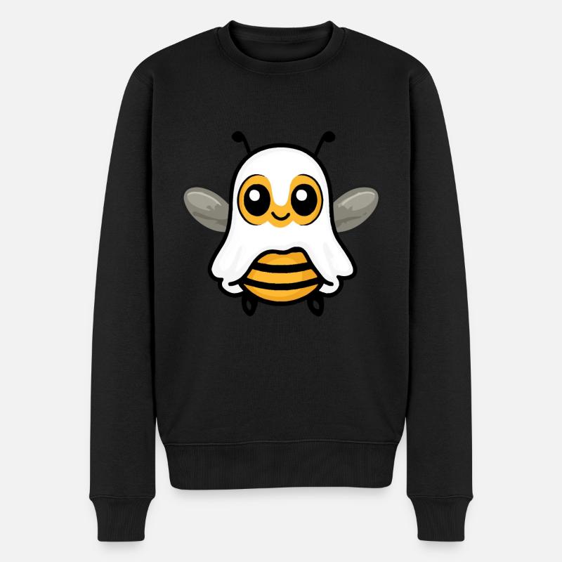 Abeille Halloween Bande dessinée Fantôme - Pull Premium bio Homme - noir