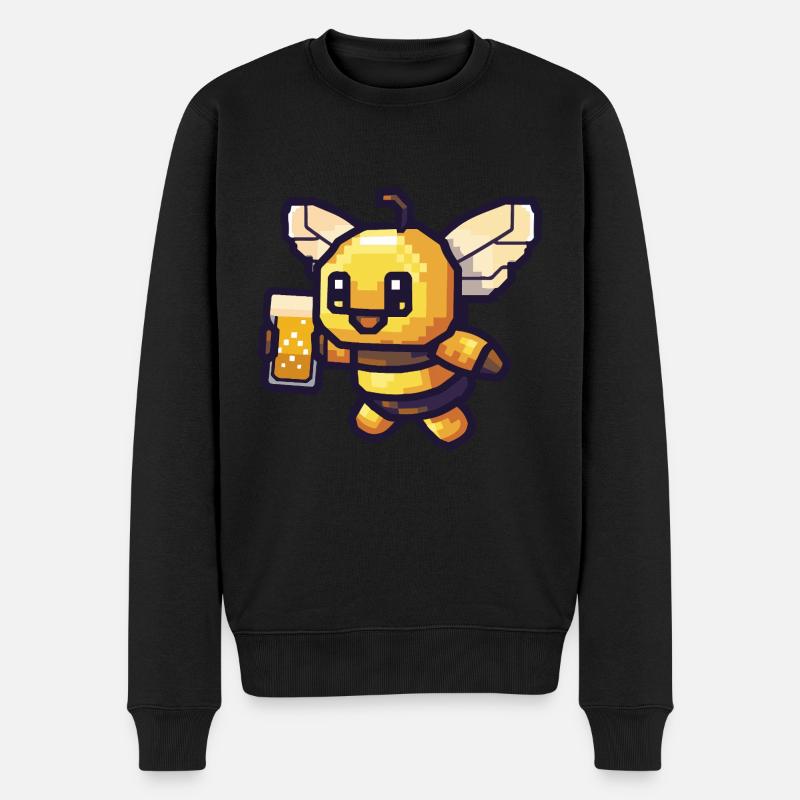 Bière Bee Pixel - Pull Premium bio Homme - noir