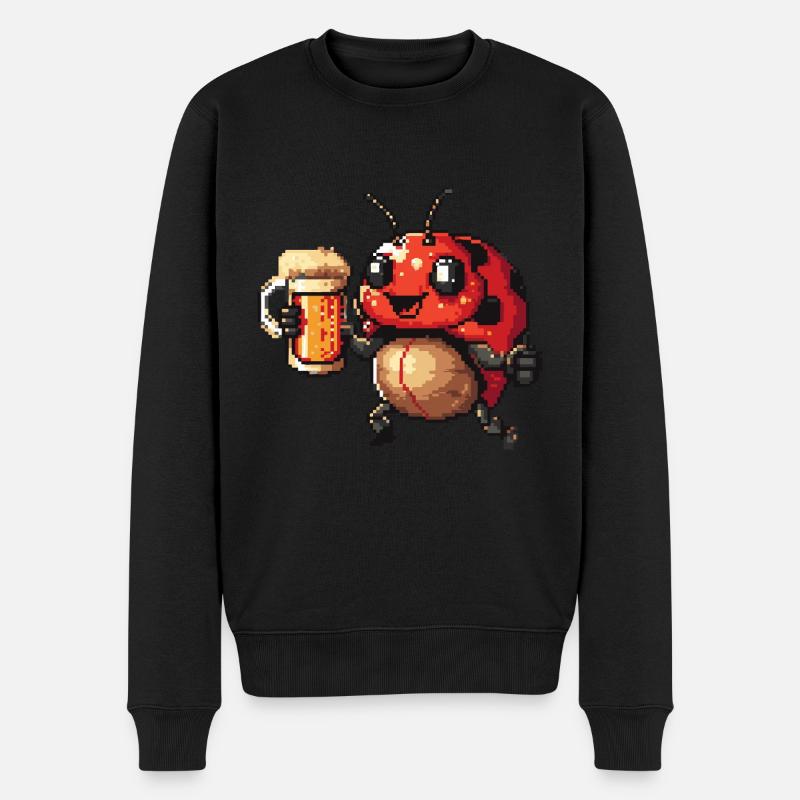 Bière Ladybug Pixel - Pull Premium bio Homme - noir