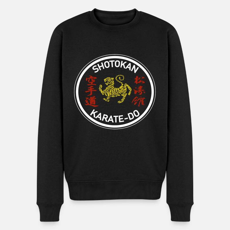 Karate Tiger T Shirt - Männer Premium Bio Pullover - Schwarz