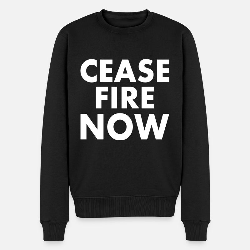 Ceasefire now - Pull Premium bio Homme - noir