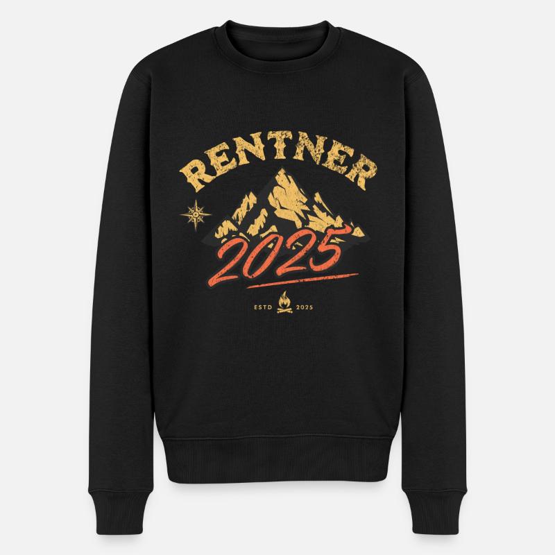 Rentner 2025 - Männer Premium Bio Pullover - Schwarz
