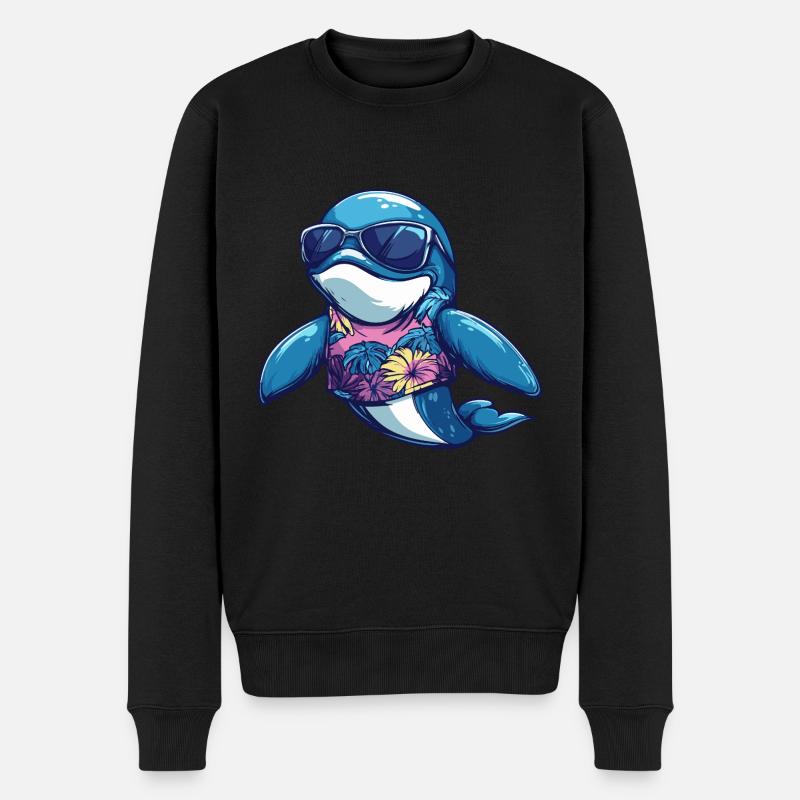 Baleine Drôle Été - Pull Premium bio Homme - noir