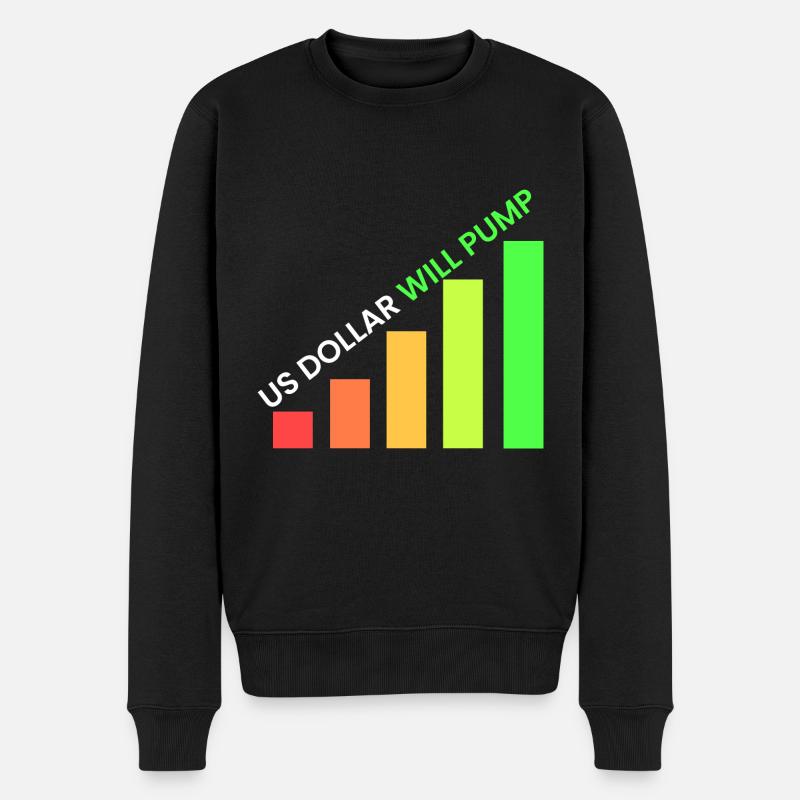 US Dollar wird pumpen - Männer Premium Bio Pullover - Schwarz