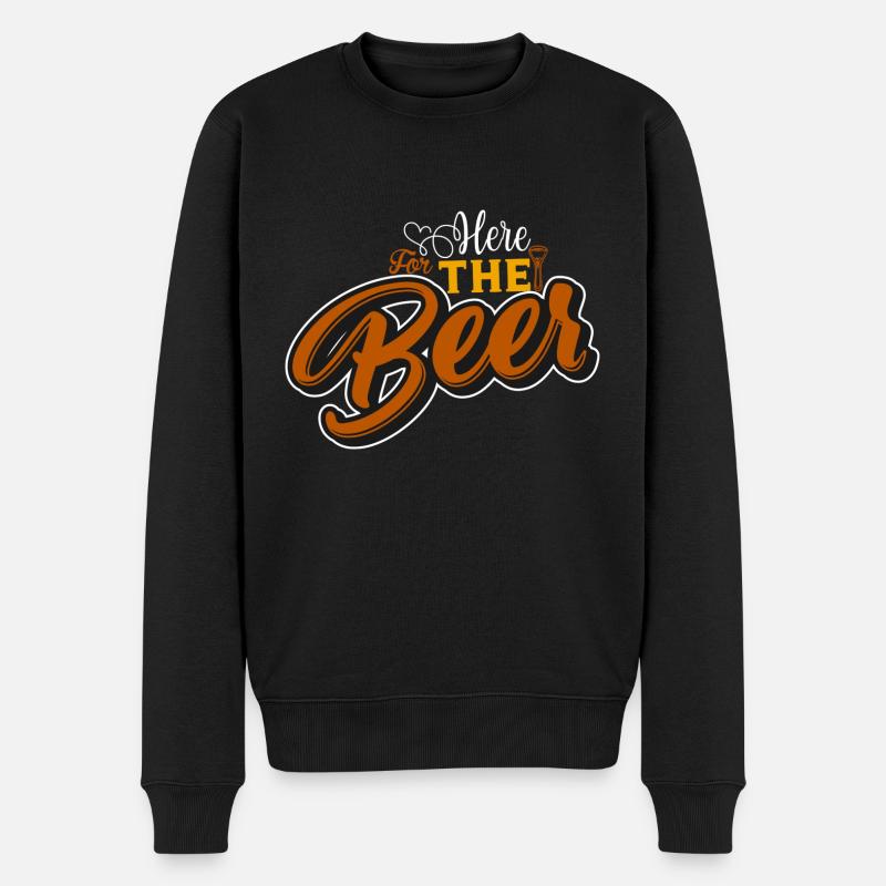 Hier fürs Bier - Männer Premium Bio Pullover - Schwarz