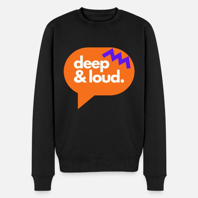 tief & laut - Männer Premium Bio Pullover - Schwarz
