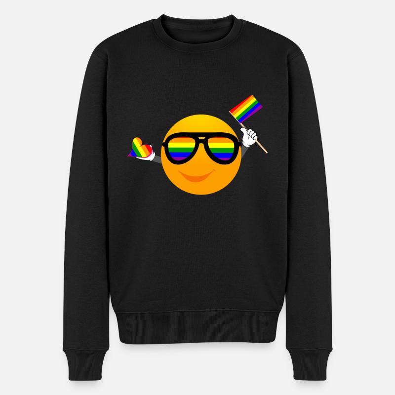 SMILE EMOTICONE LGBTQ - Pull Premium bio Homme - noir