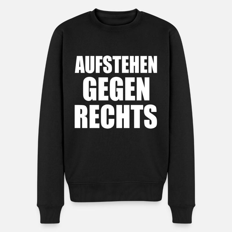 Aufstehen gegen rechts - Männer Premium Bio Pullover - Schwarz