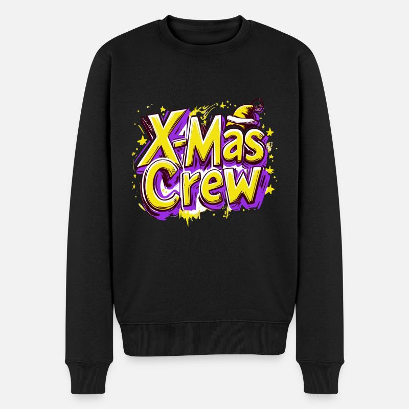 X-Mas Crew - Männer Premium Bio Pullover - Schwarz