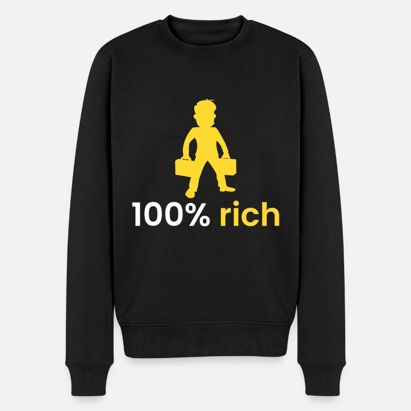 100% reich - Männer Premium Bio Pullover - Schwarz