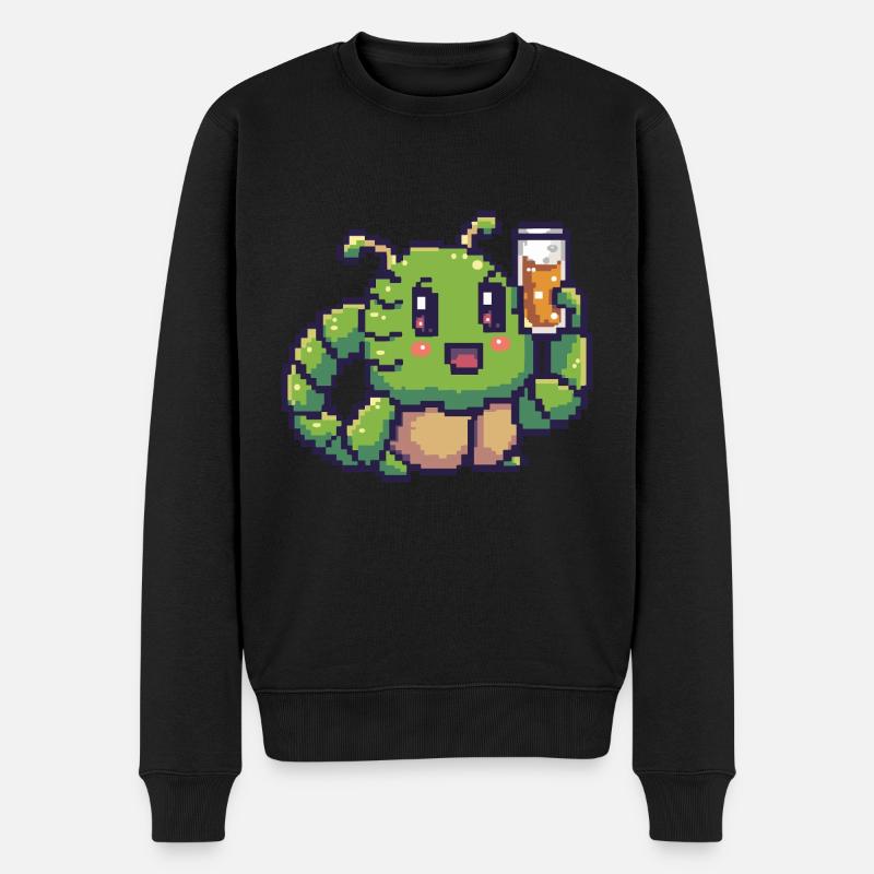 Bière Wurm Pixel - Pull Premium bio Homme - noir