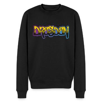 Stadt Dresden Graffiti - Männer Premium Bio Pullover - Schwarz - Vorne - Nico (187cm)