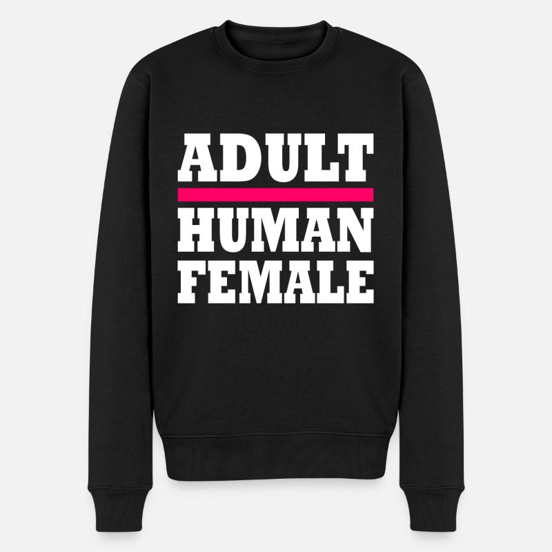 adult human female - Männer Premium Bio Pullover - Schwarz