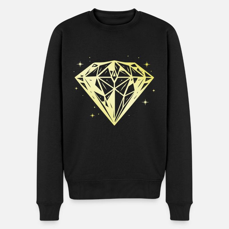 Bijou Diamant Silhouette Or - Pull Premium bio Homme - noir