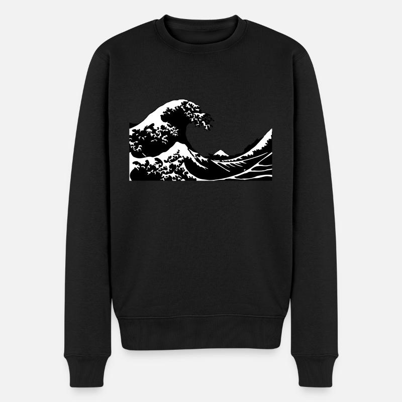 Wave - Vague - Pull Premium bio Homme - noir