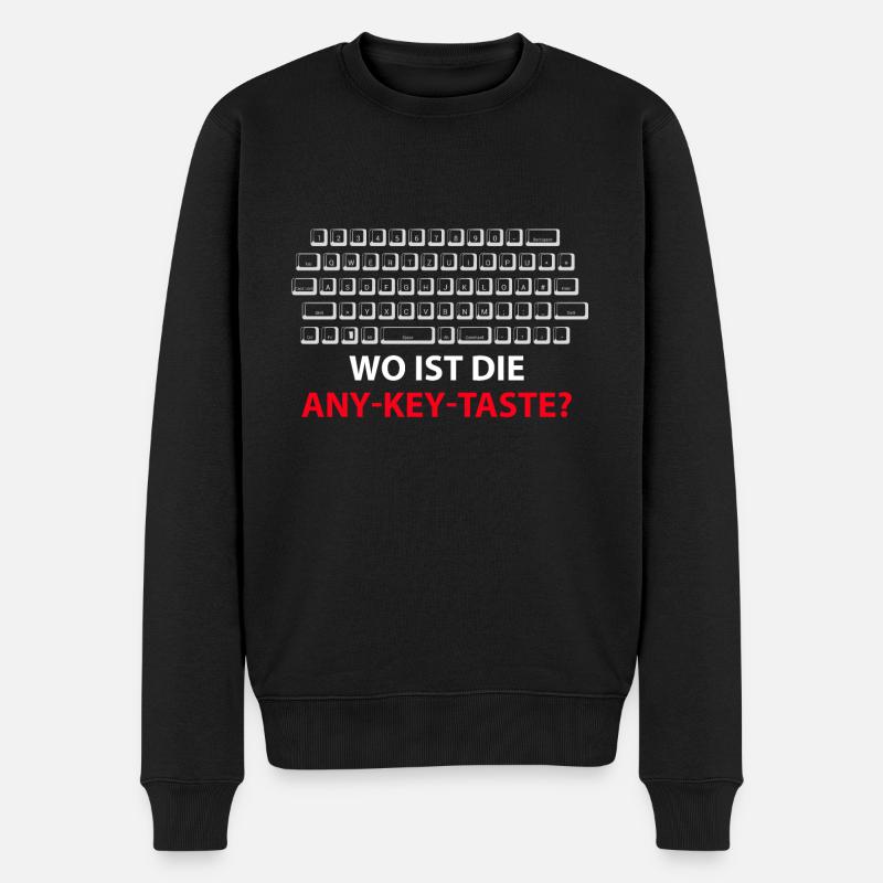 Wo ist die Any-Key-Taste? Any Key - Männer Premium Bio Pullover - Schwarz