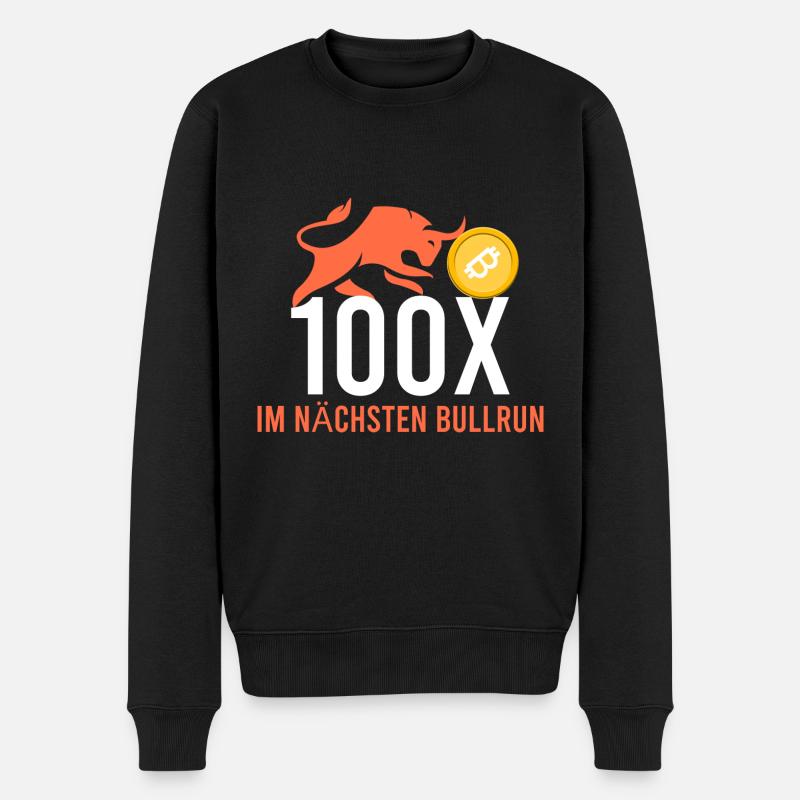 100x im nächsten Bullrun - Männer Premium Bio Pullover - Schwarz