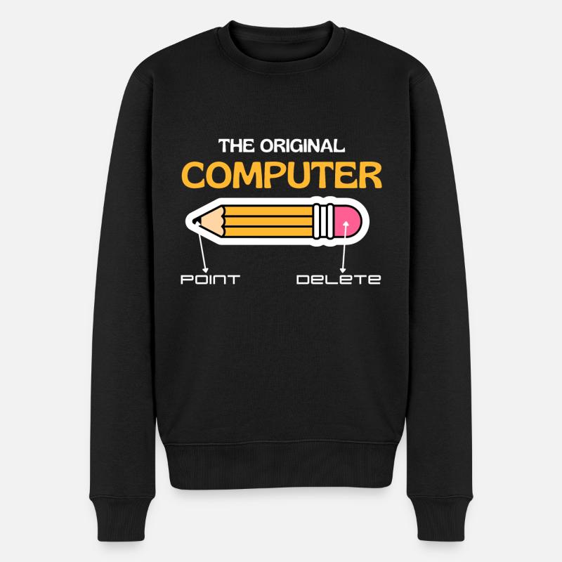 Der ursprüngliche Computer, Retro-Computerliebhaber - Männer Premium Bio Pullover - Schwarz