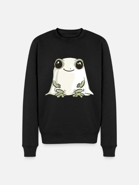 Frog Halloween Comic Ghost - Men's Premium Organic Jumper - black
