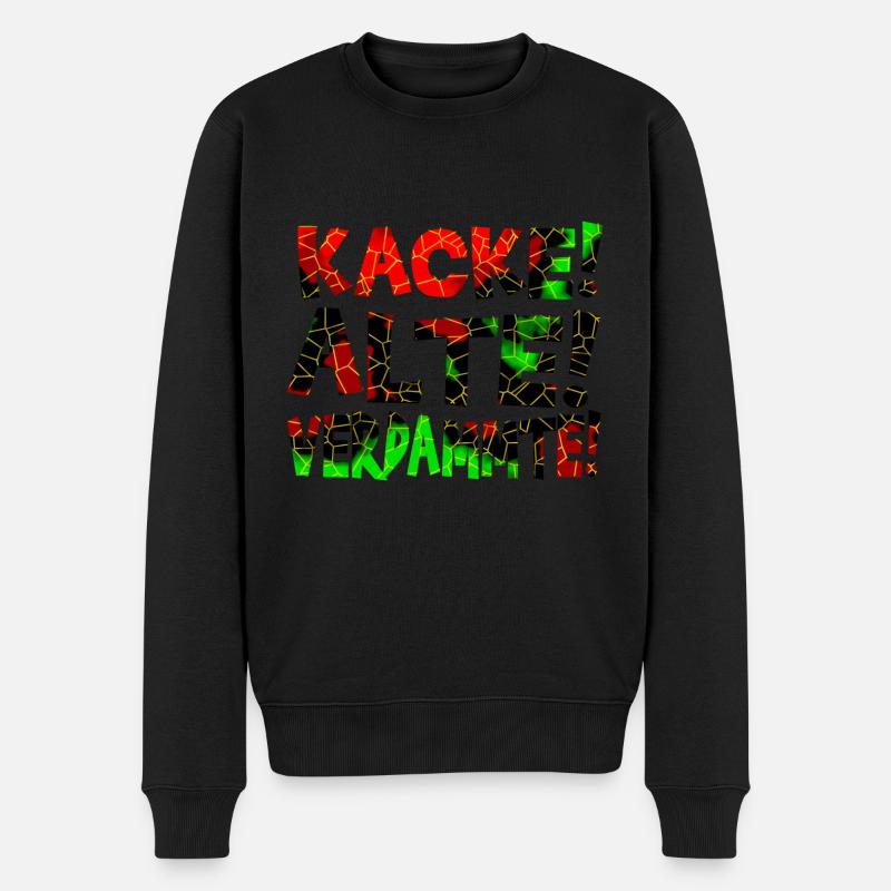 Kacke Alte Verdammte - Männer Premium Bio Pullover - Schwarz