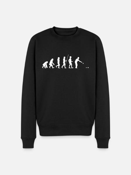 Evolution des Menschen, Pétanque. Geschenkidee - Männer Premium Bio Pullover - Schwarz