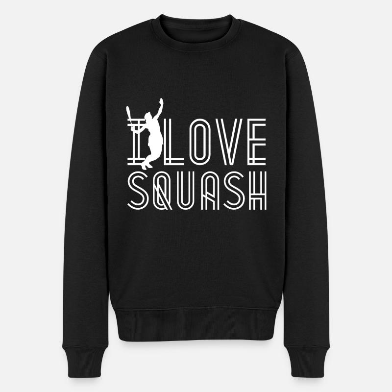 J’aime le squash squash équipe de raquette - Pull Premium bio Homme - noir