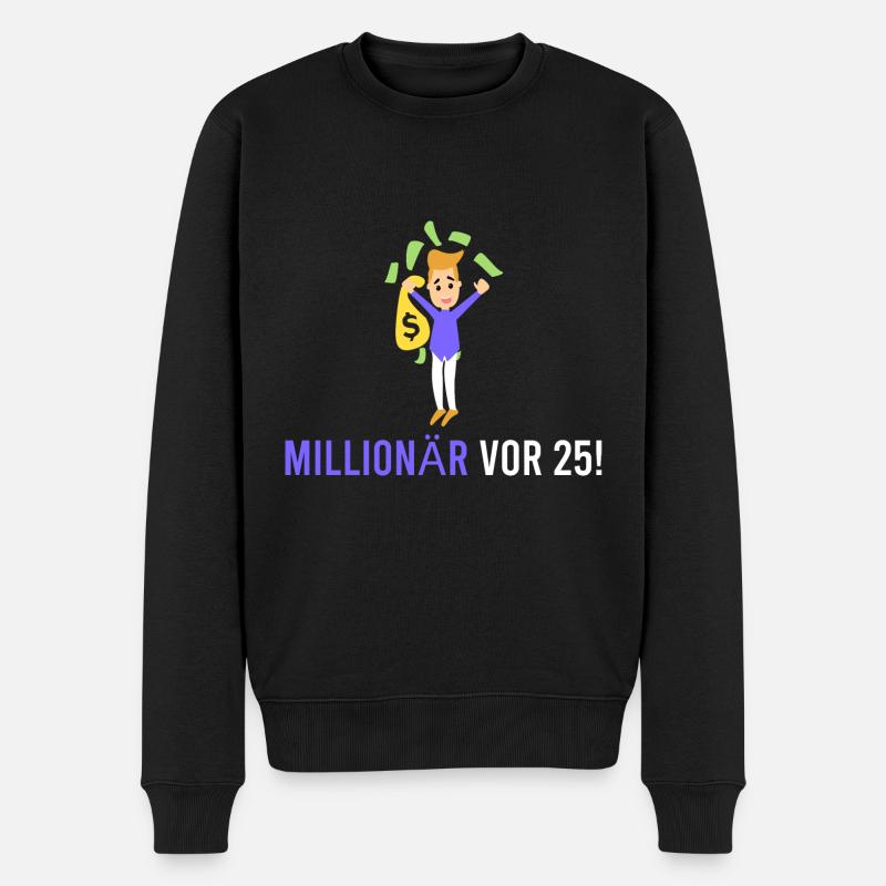 Millionär vor 25! - Männer Premium Bio Pullover - Schwarz