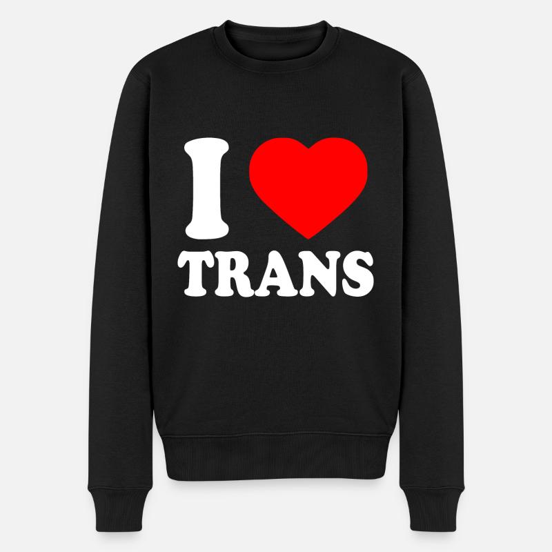 I love trans - Pull Premium bio Homme - noir