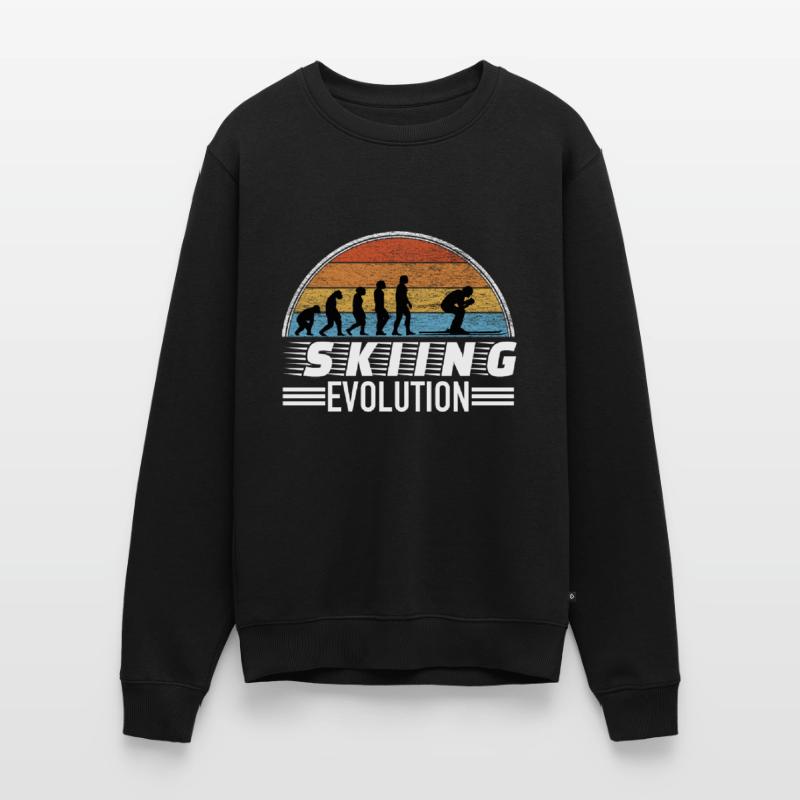 Skifahrer Spruch Evolution Männer Premium Bio Pullover