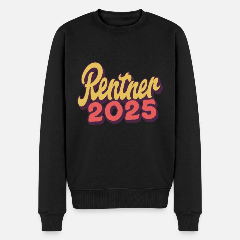 Rentner 2025 - Männer Premium Bio Pullover - Schwarz