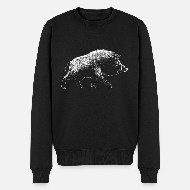 Wildschwein - Männer Premium Bio Pullover - Schwarz