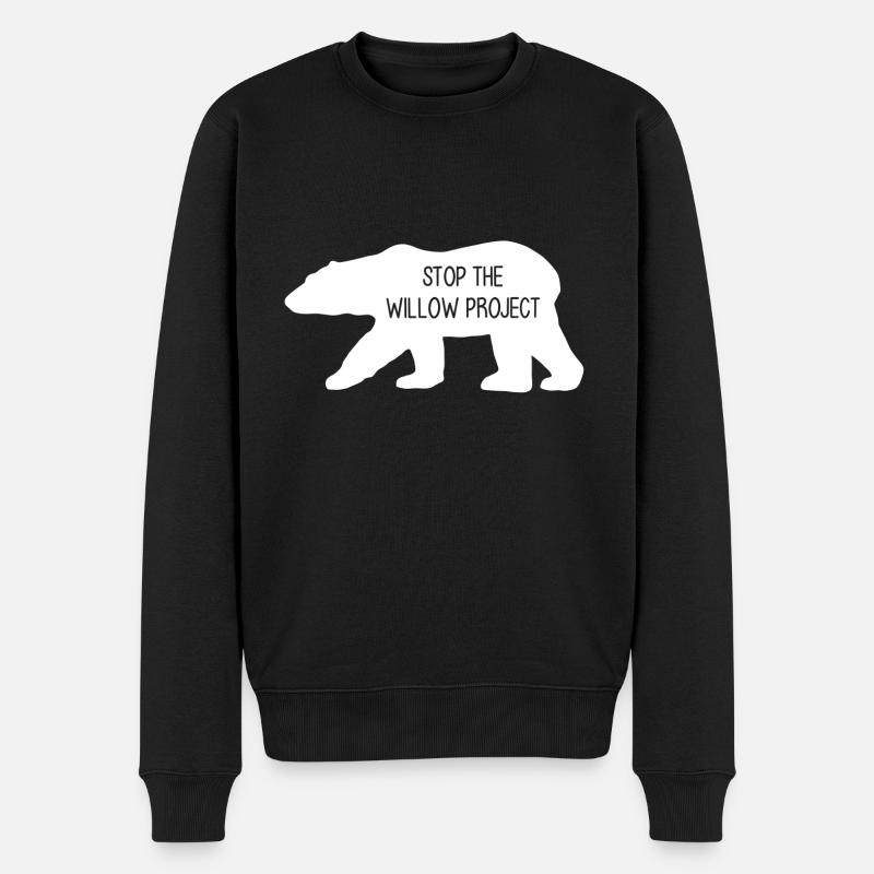 Stop the Willow Project (blanc) - Pull Premium bio Homme - noir