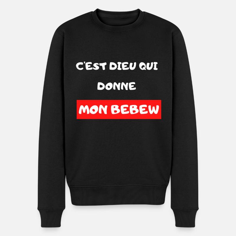 C'est dieu qui donne mon bebew Greg Marseillais - Pull Premium bio Homme - noir