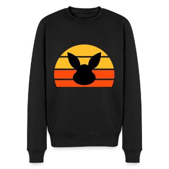 Hasenkopf vor Halbsonne - Männer Premium Bio Pullover - Schwarz - Vorne - Nico (187cm)