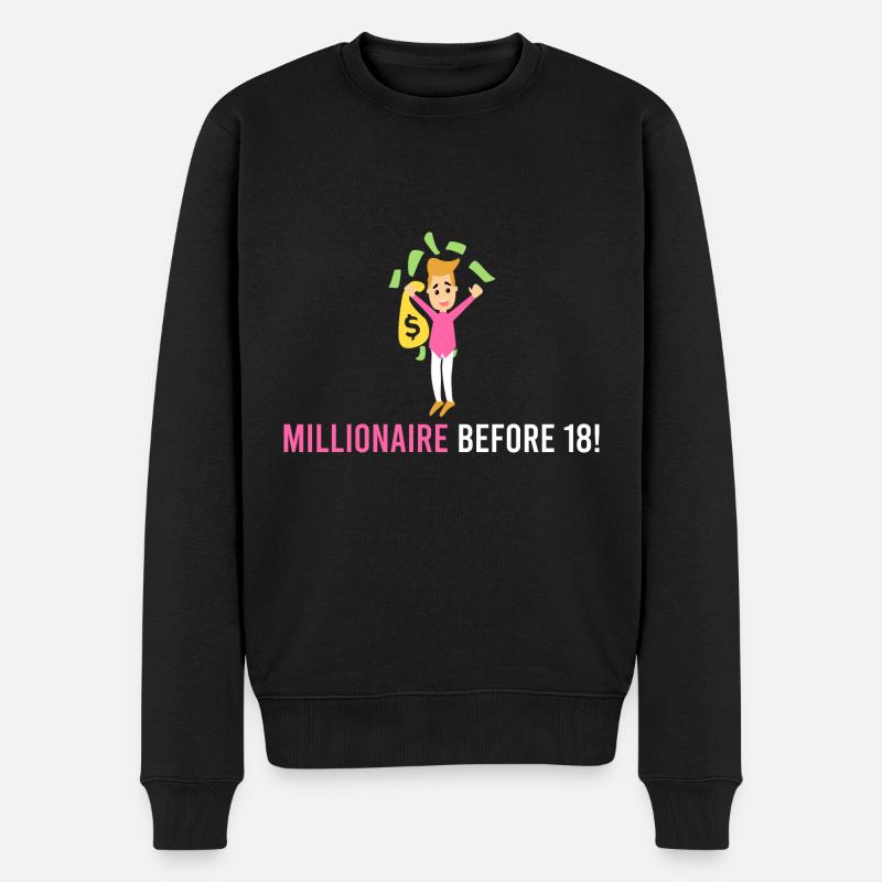 Millionär vor 18! - Männer Premium Bio Pullover - Schwarz