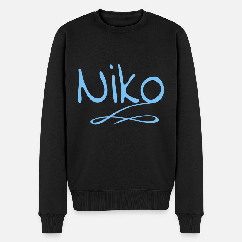 und Niko - Männer Premium Bio Pullover - Schwarz