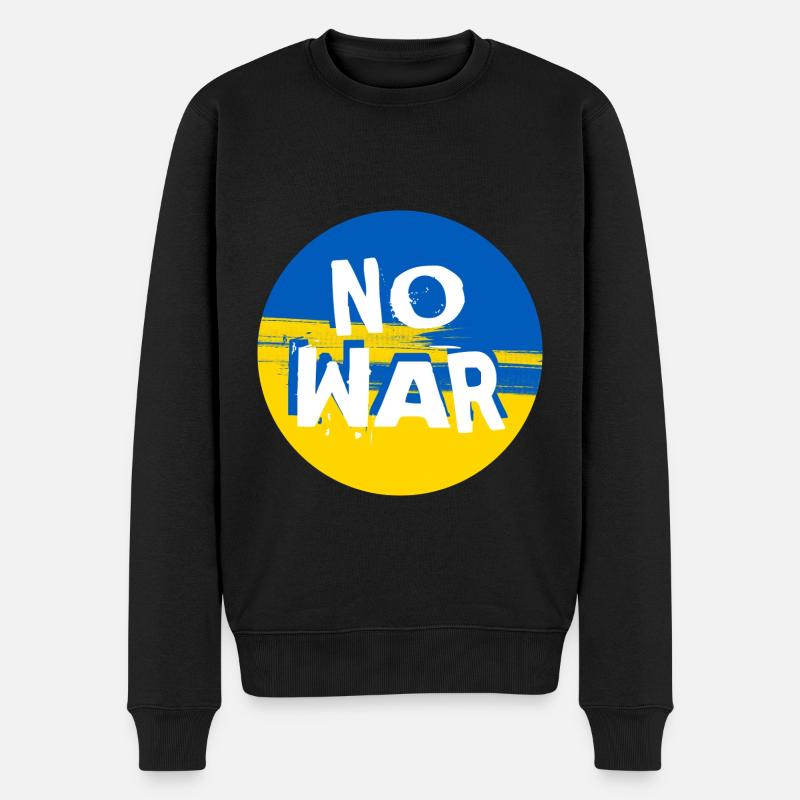 No War in Ukraine - Männer Premium Bio Pullover - Schwarz