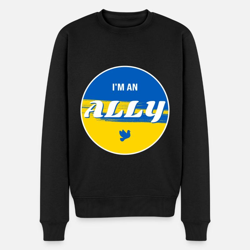 Ukraine ALLY - Männer Premium Bio Pullover - Schwarz