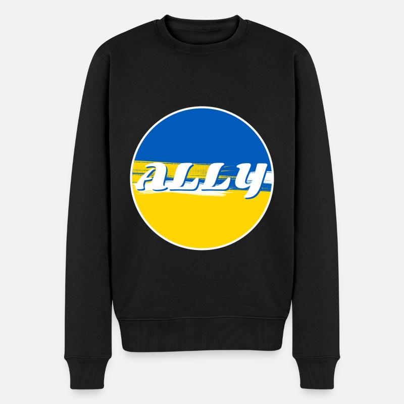 Ally Ukraine - Männer Premium Bio Pullover - Schwarz