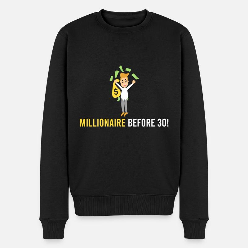 Millionär vor 30! - Männer Premium Bio Pullover - Schwarz