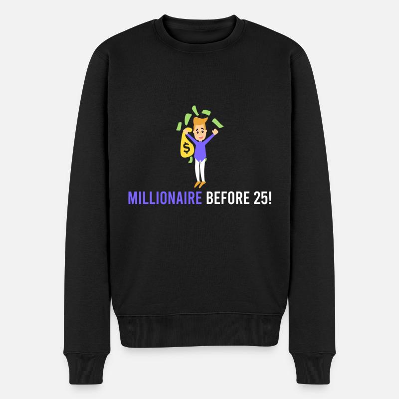 Millionär vor 25! - Männer Premium Bio Pullover - Schwarz