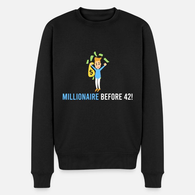 Millionär vor 42! - Männer Premium Bio Pullover - Schwarz