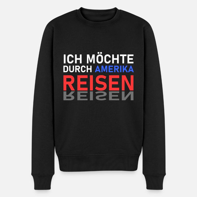 Amerika Reise - Männer Premium Bio Pullover - Schwarz